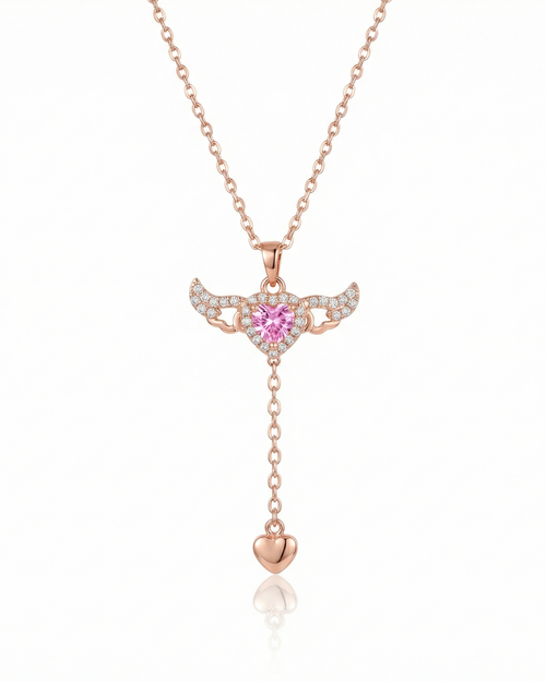 Roseate Seraphic Heart Necklace