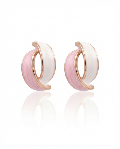 Roseate Duo-Tone Swirl Earrings