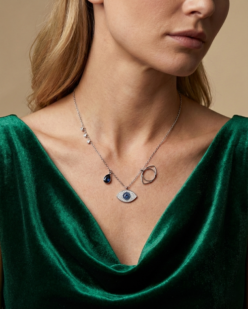 Silver Mystic Multi-Charm Necklace